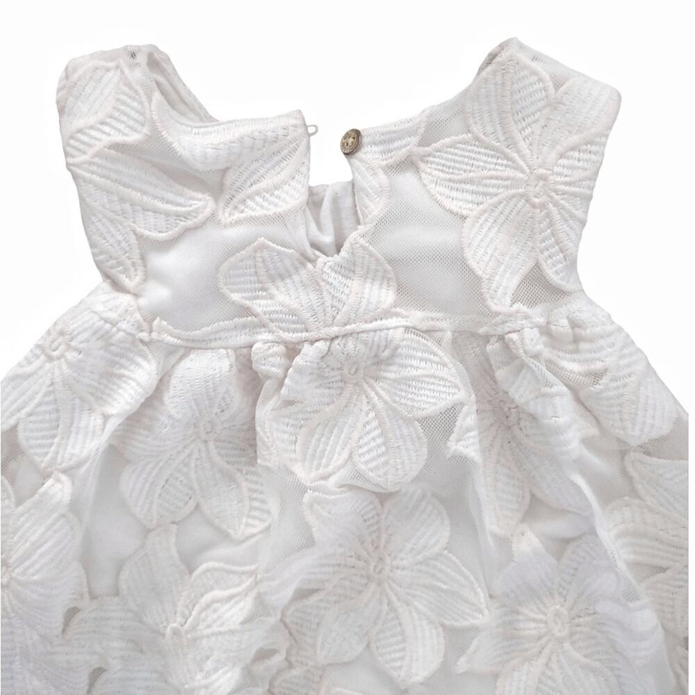 GENUINE Girls White Lace Spring Dress Size 4T Kids Toddlers Bridal Flower Girl - Picture 4 of 5